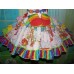 Patchwork Vintage Recycling Pre-washed fabric Rainbow Brite Christmas Dress Size 4t 