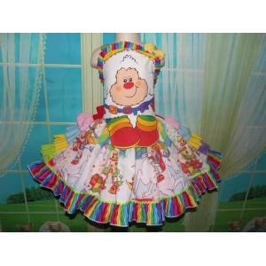 Patchwork Vintage Recycling Pre-washed fabric Rainbow Brite Christmas Dress Size 4t Patchwork Vintage Recycling Pre-washed fabric Rainbow Brite Christmas Dress Size 4t