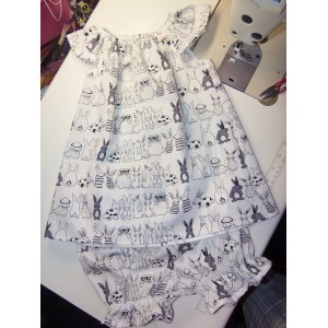 2pc Bloomer Set Funny Bunny Back to School Girls Baby Toddler 2pc Bloomer Set Funny Bunny Back to School Girls Baby Toddler Girls Size 2t Ready to ship image