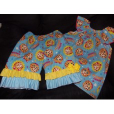 2 pc Patchwork Capri Set Shopkins Cookies Girls Toddler Size 3t/4t Ready to ship (custom order any size 12mo-5t) image