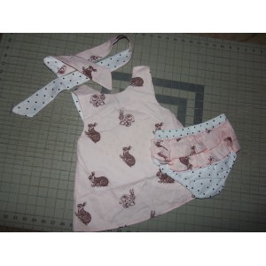3 pc Bloomer Set Reversible NEW Ester Bunny Baby Girls Size 3t/4t Ready to ship image