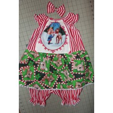 3pc Bloomer Set Rudolph the red nosed reindeer diaper cover cake smash birthday Size -3t/4t image