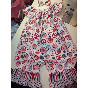 3 pc Capri Set INDEPENDENCE DAY 4-th July Girls Toddler Size 3t/4t Ready to ship