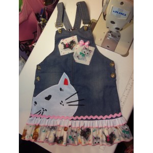 Back to School Jumper Baby Kittens Cat's Girls Size 5t/6 Ready to ship image