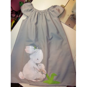 Easter Bunny Mom and Baby Back to School Dress Size ,3t 4t or 5t Ready to ship image