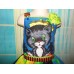 Halloween Witch and Cat Halloween face Scary Girl Dress Size 5t 25in length image