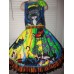 Halloween Witch and Cat Halloween face Scary Girl Dress Size 5t 25in length image