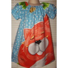 My Best Cat  Love Cats Back to School  New Fabric   Dress and Bow  Size 4t/5t  22in length