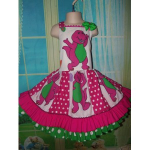 Patchwork Back to School Barney Doll Ruffle Dress Size 5t Patchwork Back to School Barney Doll Ruffle Dress Size 5t