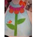 Patchwork Back to School Big Flower and Bird Dress and Bow Size 4t/5t