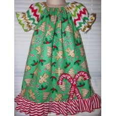 Patchwork Christmas Candy Ginger Cookies  Dress Size 2t,3t or 4t Ready to ship
