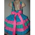 Patchwork Vintage fabric Ariel  Mermaid  Princess  Ruffles Dress Size 12-18mo