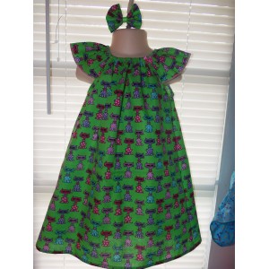 Rainbow cats Funny Cat's Back to School inspired dress up Dress and Bow Size 4t Ready to ship image