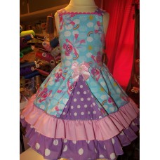 Super Cute Abby Cadabby Sesame Street  dress   Purple polka dot girls dress Size 3t