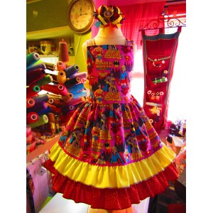 Super Girl bat girl Wonder woman Ruffles  Dress Size 4t  