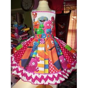 Ugly Dolls Patchwork Halloween Ruffles Dress Size 3t Ready to ship image