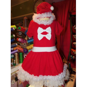 Christmas Santa Claus Dress with Tutu Skirt and Hat Size 4t Christmas Santa Claus Dress with Tutu Skirt and Hat Size 4t