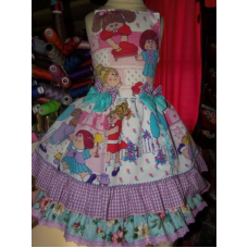 BRAND NEW fabric Pastel Cabbage Patch Kids Dress Ruffles Dress Size 4t 24in length Ready to Ship