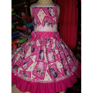 Baby Kittens Pink polka dot Ruffle Dress Size 3t Ready to ship