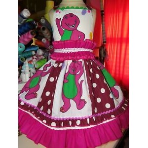 Barney Polka Dots Girls Dress Size 4t  24in length