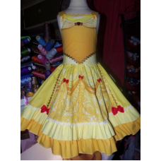 Belle Dress  Disney Princess Dress Beauty and the Beast Belle Costume Princess Ruffles Dress Size 5t-6 _