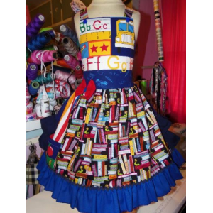 Bookworm Back to School Patchwork Dress Size 5t 25in length Ready to Ship Bookworm Back to School Patchwork Dress Size 5t 25in length Ready to Ship