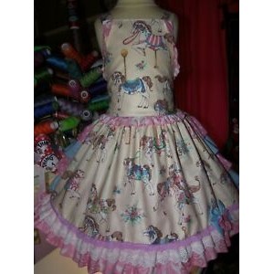 Carousel Carriage,Horses Party Day Ruffles Lace Dress Size 5t Carousel Carriage,Horses Party Day Ruffles Lace Dress Size 5t