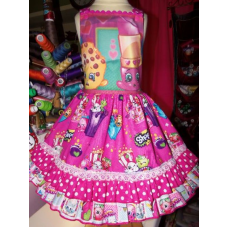 Cookie and Lippy Lips Polka Dots Ruffle Dress and Bow Size 4t/5t Ready to ship