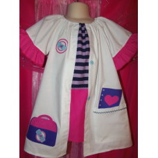 Doc McStuffins inspired dress Lab coat Dress Size 2t,3t or 4t