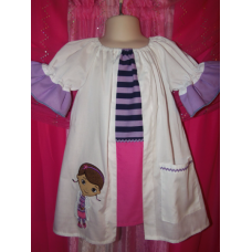 Doc McStuffins inspired dress Lab coat Dress Size 2t,3t or 4t,5t 