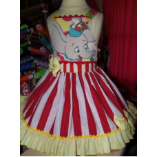 Dumbo Circus Ruffles Dress recycle fabric Ready to Ship