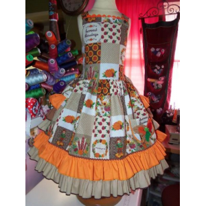 Fall Harvest Blessing Thankful Pumpkins Dress Size 6 Ready to ship