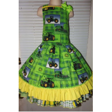Farm Girl peasant twirl dress ruffle Girls - Pageant Dress - Birthday Party Dress Size 2t to 8 Ready to Ship