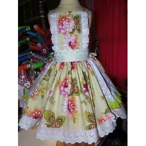 Garden Flowers  Vintage Fabric Party Day Ruffles Summer Dress    Size 4t