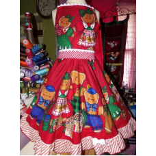 Ginger Family Christmas Gingerbread Village Vintage Fabric Ginger cookies Gingerbread Girl Costume Dress size 10/12