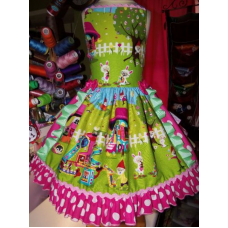 Gnome Easter Eggs Factory Easter Bunny Ruffle Dress Size 3t,4t, 5t,6 Ready to Ship
