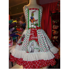 Grinch Christmas Dress Size 7-8 girls year old Ready to ship