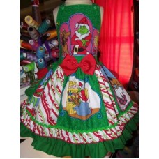 Grinch vintage fabric Christmas Dress Size 5t Ready to ship