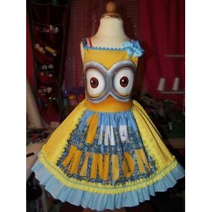 Handmade Despicable Me Minions All Over  Dress Size 4t/5t