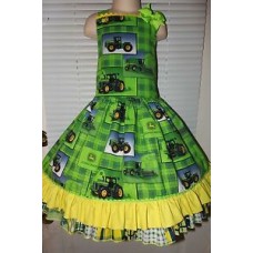 Handmade Farm Tractor Back to School   Party  Dress Size 5t