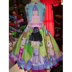 Handmade  Once upon a time Princess Bows   Dress Size 5t/6   Ruffles