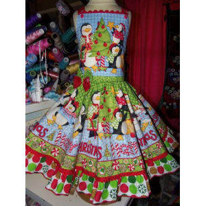 Happy Christmas family penguins Girl Costume Dress Size 7/8 Happy Christmas family penguins Girl Costume Dress Size 7/8