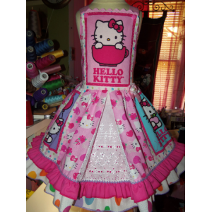 Hi Kitty Kittens polka dot VINTAGE Fabric Ruffle Dress Size 5t Ready to Ship Hi Kitty Kittens polka dot VINTAGE Fabric Ruffle Dress Size 5t Ready to Ship