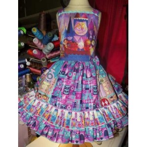 It's a Small World Birthday, Tea Party Fairy tale Dress Size 3t Cotton Polyester Fabric Ready to ship It's a Small World Birthday, Tea Party Fairy tale Dress Size 3t Cotton Polyester Fabric Ready to ship image