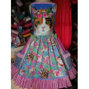 My cat Love Kitty Kittens Flowers Cute Animals Dress   Size -6 girls