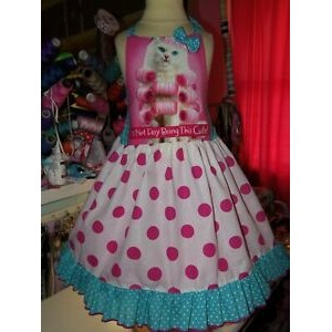 My cat Love Kitty Kittens Pink Cute Animals Dress   Size -5t