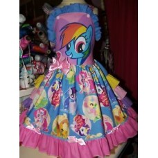 My little pony Girl Dress Size 5t Ruffles Christmas