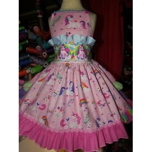 My rainbow Unicorn Pink Ruffle Ribbon Dress Size 4t My rainbow Unicorn Pink Ruffle Ribbon Dress Size 4t