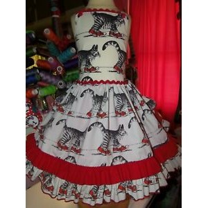 NEW fabric cat in red sneakers Party  Dress Size 5t/6