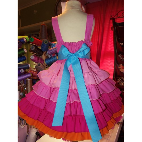 Pancake popple dress Vintage fabric Valentine Doll Dress Size 4t